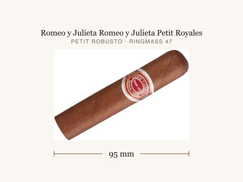 Romeo y Julieta Romeo y Julieta Petit Royales, Maßangaben: Länge 95 mm, Ringmaß 47