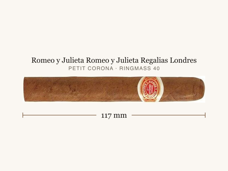 Romeo y Julieta Romeo y Julieta Regalias Londres, Maßangaben: Länge 117 mm, Ringmaß 40