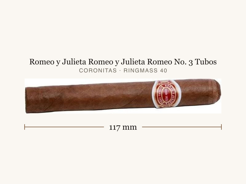 Romeo y Julieta Romeo y Julieta Romeo No. 3 Tubos, Maßangaben: Länge 117 mm, Ringmaß 40
