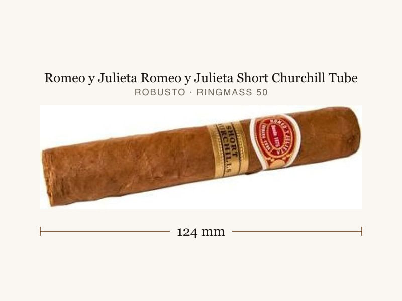 Romeo y Julieta Romeo y Julieta Short Churchill Tube, Maßangaben: Länge 124 mm, Ringmaß 50
