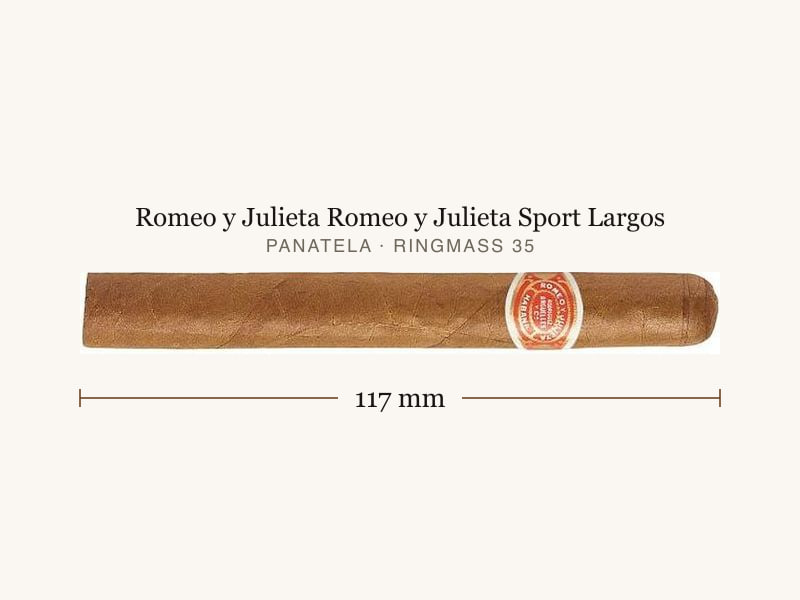 Romeo y Julieta Romeo y Julieta Sport Largos, Maßangaben: Länge 117 mm, Ringmaß 35