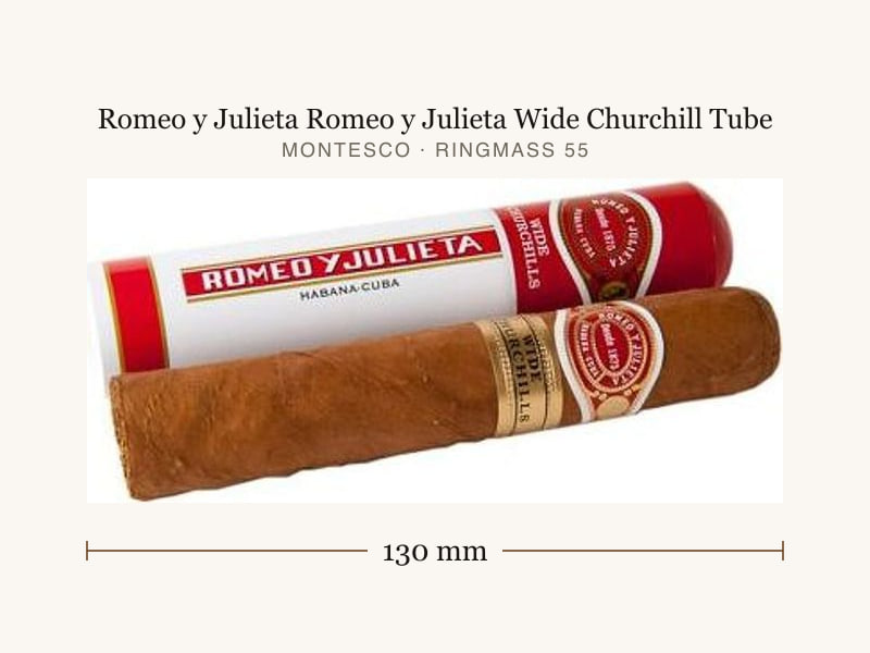 Romeo y Julieta Romeo y Julieta Wide Churchill Tube, Maßangaben: Länge 130 mm, Ringmaß 55