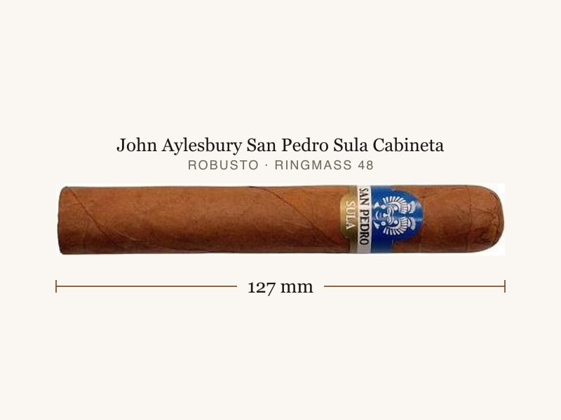 John Aylesbury San Pedro Sula Cabineta, Maßangaben: Länge 127 mm, Ringmaß 48