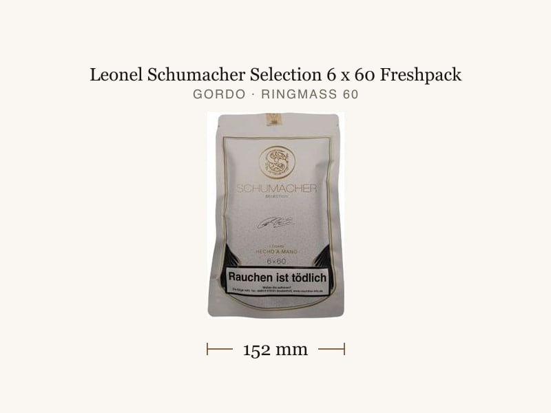 Leonel Schumacher Selection 6 x 60 Freshpack, Maßangaben: Länge 152 mm, Ringmaß 60