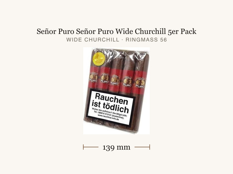 Señor Puro Señor Puro Wide Churchill 5er Pack, Maßangaben: Länge 139 mm, Ringmaß 56