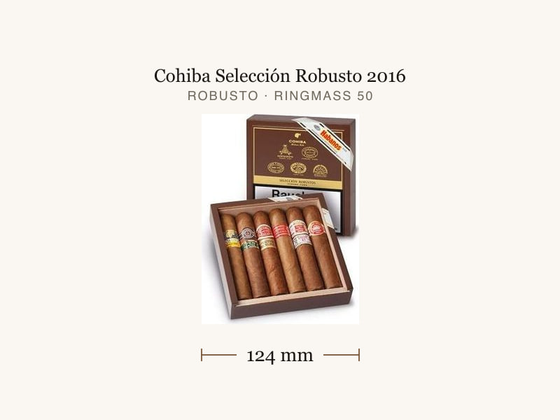Cohiba Selección Robusto 2016, Maßangaben: Länge 124 mm, Ringmaß 50