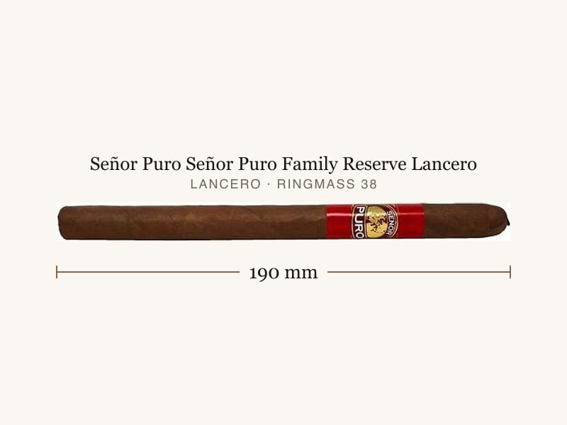 Señor Puro Señor Puro Family Reserve Lancero, Maßangaben: Länge 190 mm, Ringmaß 38