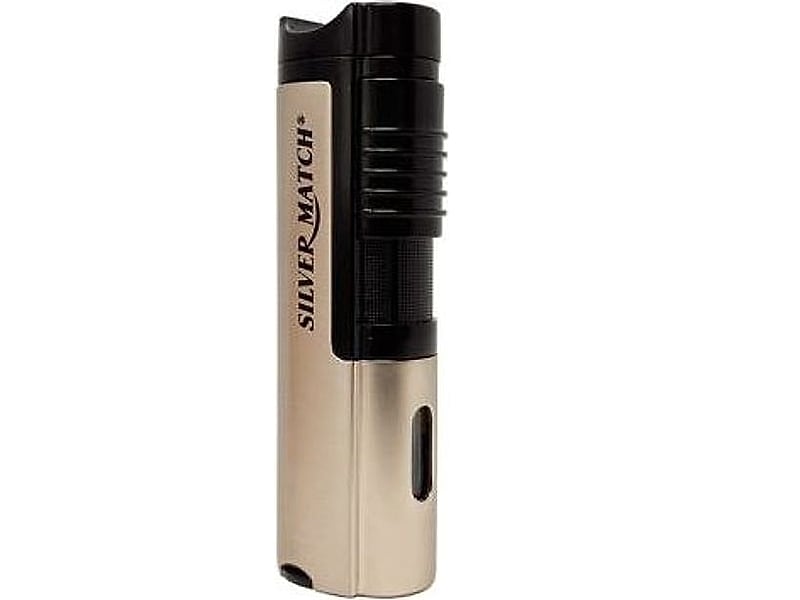Ohne Marke Silver Match Triple Jetflames Lighter Silber, Detailansicht