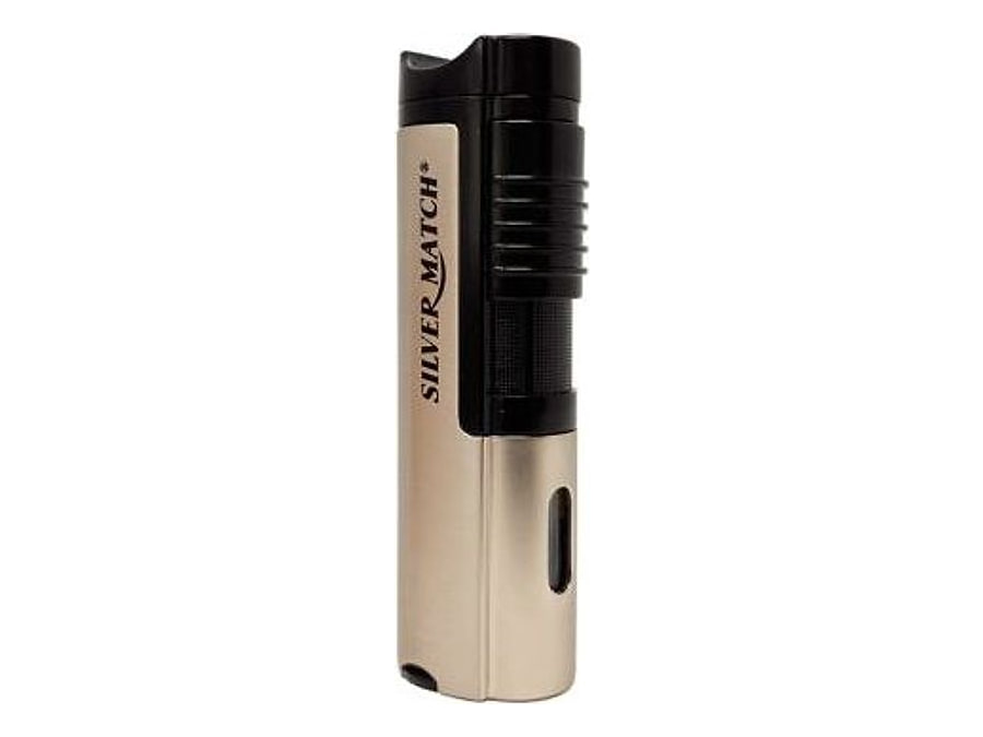 Silver Match Triple Jetflames Lighter Silber