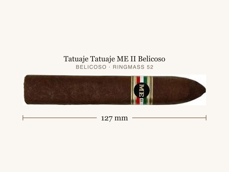 Tatuaje Tatuaje ME II Belicoso, Maßangaben: Länge 127 mm, Ringmaß 52