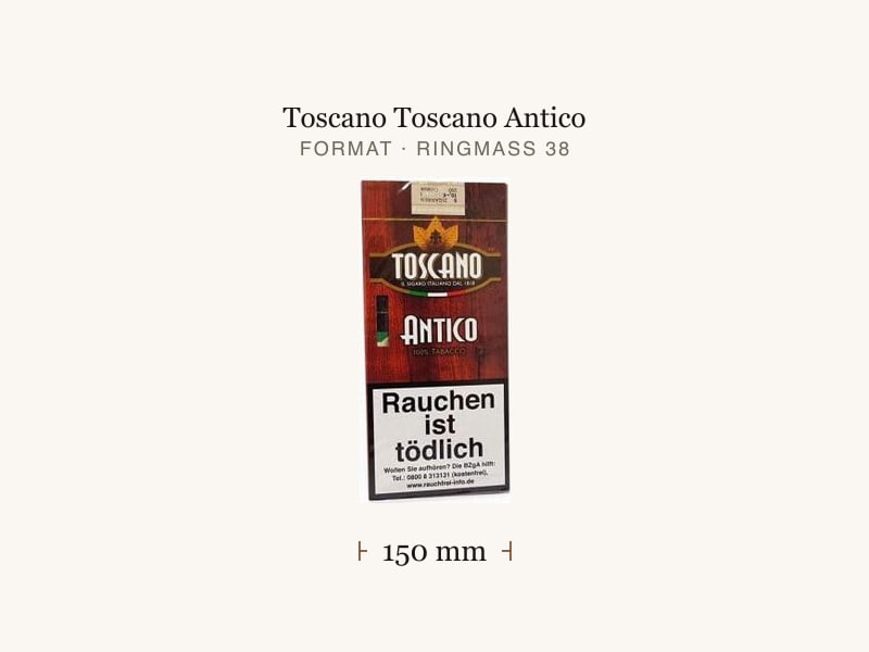 Toscano Toscano Antico, Maßangaben: Länge 150 mm, Ringmaß 38