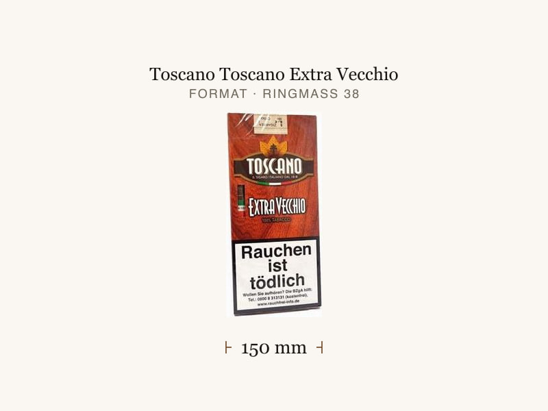 Toscano Toscano Extra Vecchio, Maßangaben: Länge 150 mm, Ringmaß 38