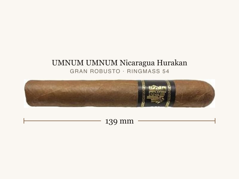 UMNUM UMNUM Nicaragua Hurakan, Maßangaben: Länge 139 mm, Ringmaß 54