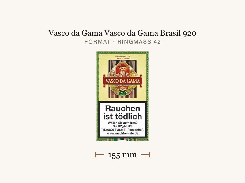 Vasco da Gama Vasco da Gama Brasil 920, Maßangaben: Länge 155 mm, Ringmaß 42