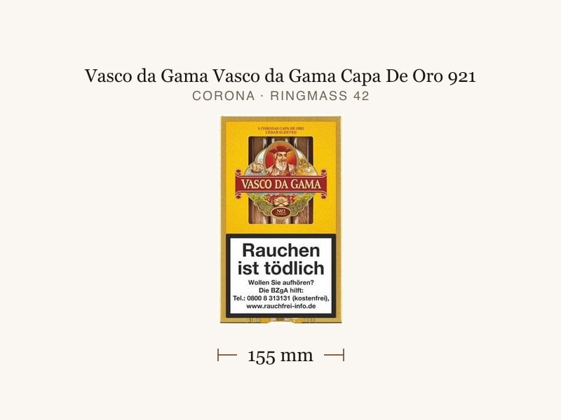 Vasco da Gama Vasco da Gama Capa De Oro 921, Maßangaben: Länge 155 mm, Ringmaß 42