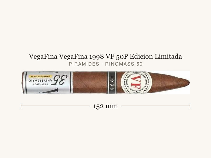 VegaFina VegaFina 1998 VF 50P Edicion Limitada, Maßangaben: Länge 152 mm, Ringmaß 50