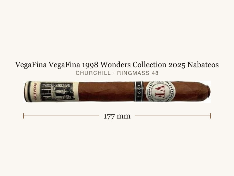 VegaFina VegaFina 1998 Wonders Collection 2025 Nabateos, Maßangaben: Länge 177 mm, Ringmaß 48