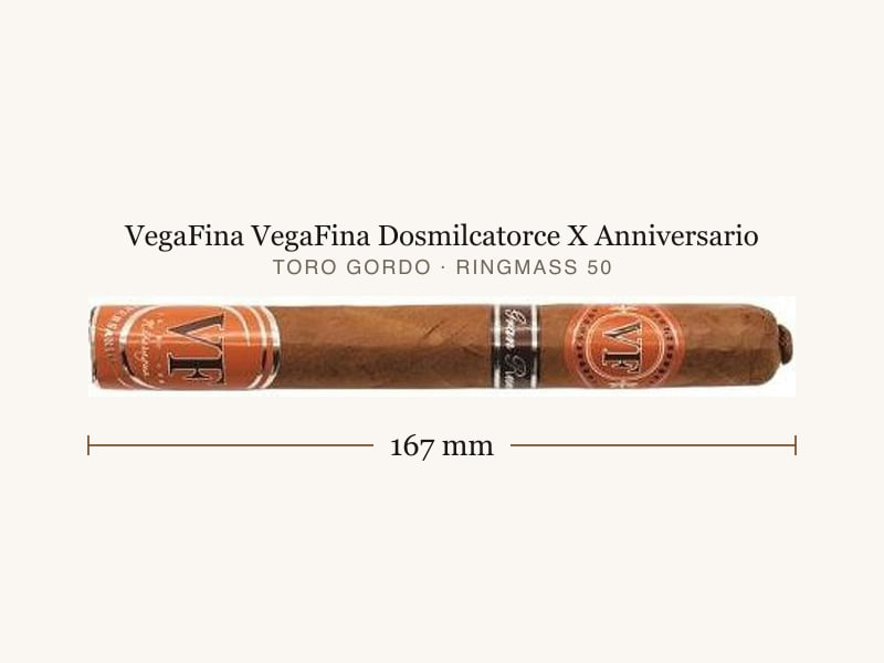 VegaFina VegaFina Dosmilcatorce X Anniversario, Maßangaben: Länge 167 mm, Ringmaß 50