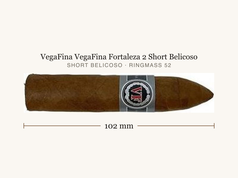 VegaFina VegaFina Fortaleza 2 Short Belicoso, Maßangaben: Länge 102 mm, Ringmaß 52