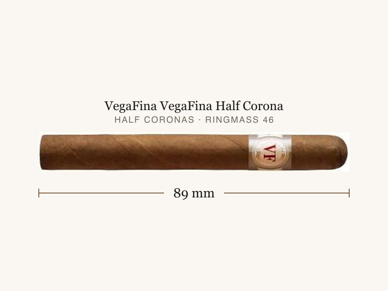 VegaFina VegaFina Half Corona, Maßangaben: Länge 89 mm, Ringmaß 46