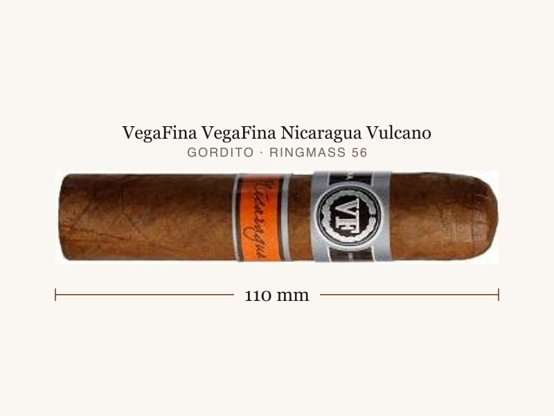 VegaFina VegaFina Nicaragua Vulcano, Maßangaben: Länge 110 mm, Ringmaß 56