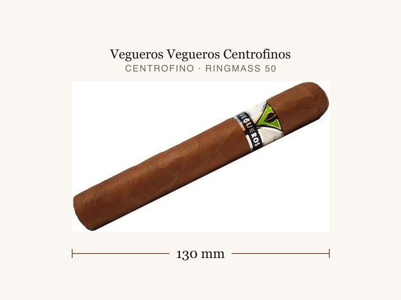 Vegueros Vegueros Centrofinos, Maßangaben: Länge 130 mm, Ringmaß 50