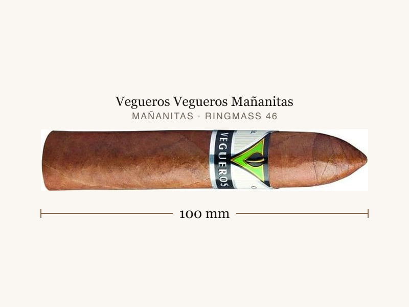 Vegueros Vegueros Mañanitas, Maßangaben: Länge 100 mm, Ringmaß 46