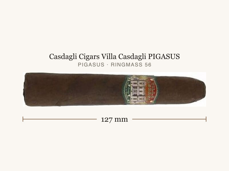 Casdagli Cigars Villa Casdagli PIGASUS, Maßangaben: Länge 127 mm, Ringmaß 56