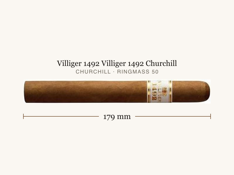 Villiger 1492 Villiger 1492 Churchill, Maßangaben: Länge 179 mm, Ringmaß 50