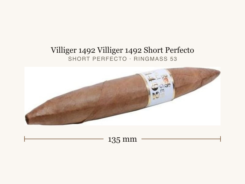 Villiger 1492 Villiger 1492 Short Perfecto, Maßangaben: Länge 135 mm, Ringmaß 53