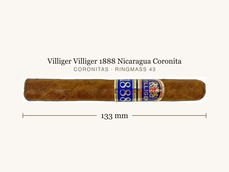 Villiger Villiger 1888 Nicaragua Coronita, Maßangaben: Länge 133 mm, Ringmaß 43