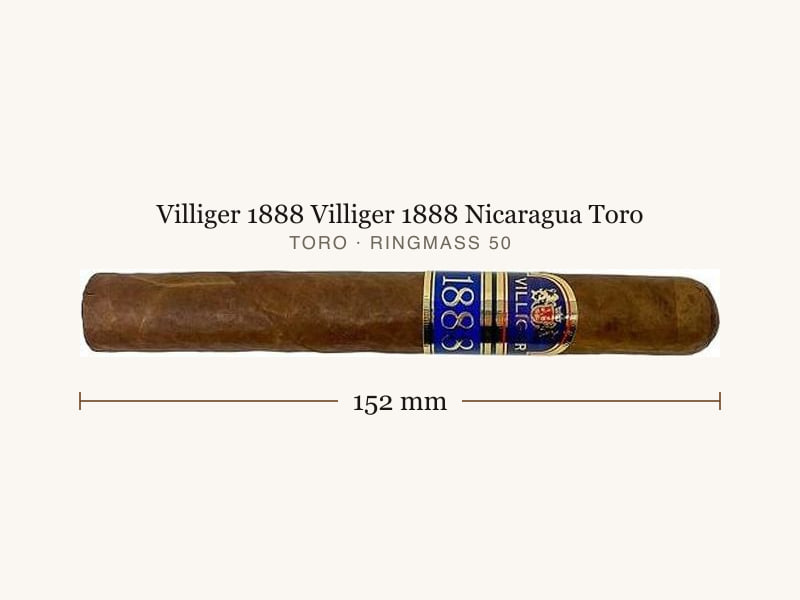 Villiger 1888 Villiger 1888 Nicaragua Toro, Maßangaben: Länge 152 mm, Ringmaß 50