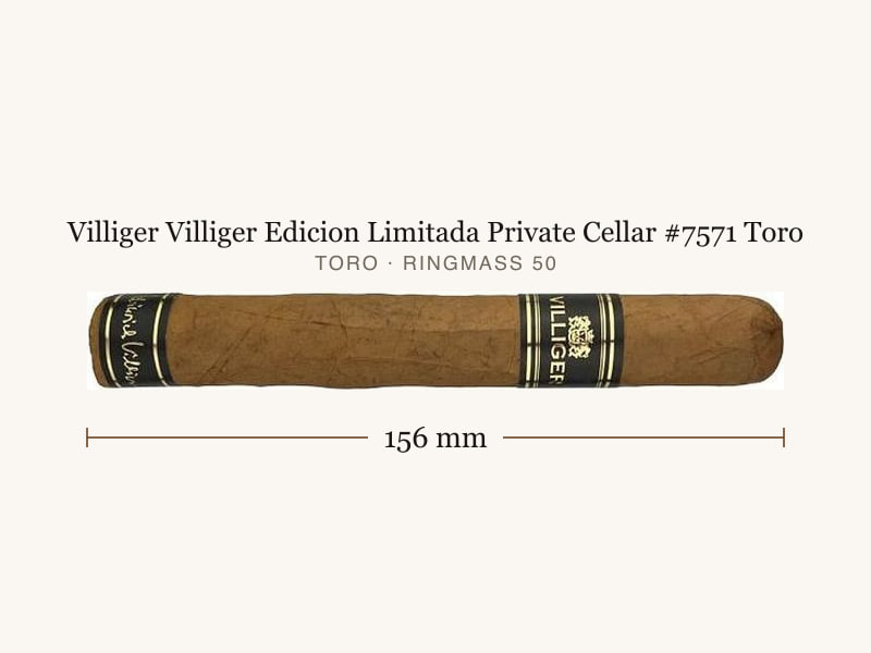 Villiger Villiger Edicion Limitada Private Cellar #7571 Toro, Maßangaben: Länge 156 mm, Ringmaß 50