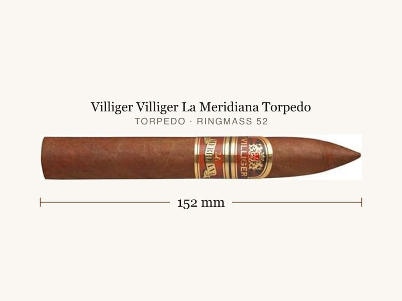 Villiger Villiger La Meridiana Torpedo, Maßangaben: Länge 152 mm, Ringmaß 52