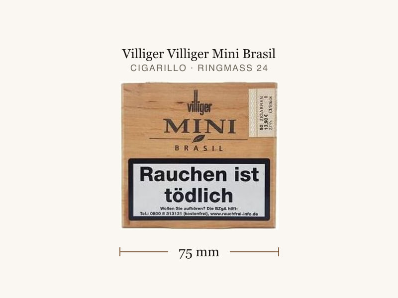 Villiger Villiger Mini Brasil, Maßangaben: Länge 75 mm, Ringmaß 24