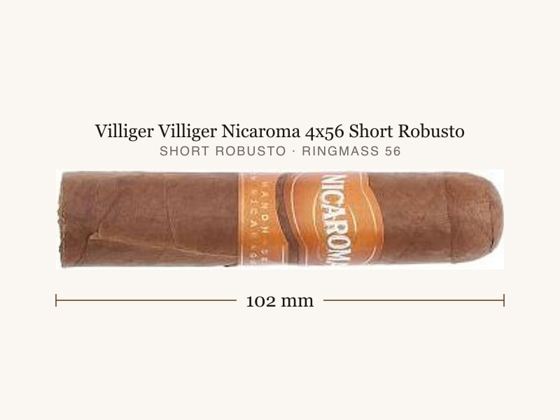 Villiger Villiger Nicaroma 4x56 Short Robusto, Maßangaben: Länge 102 mm, Ringmaß 56