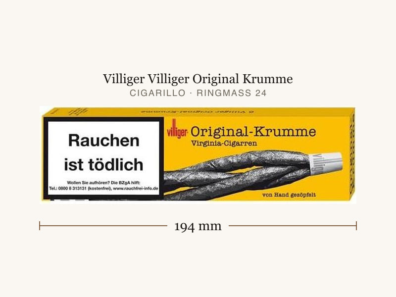 Villiger Villiger Original Krumme, Maßangaben: Länge 194 mm, Ringmaß 24
