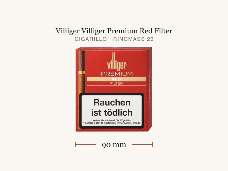 Villiger Villiger Premium Red Filter, Maßangaben: Länge 90 mm, Ringmaß 20