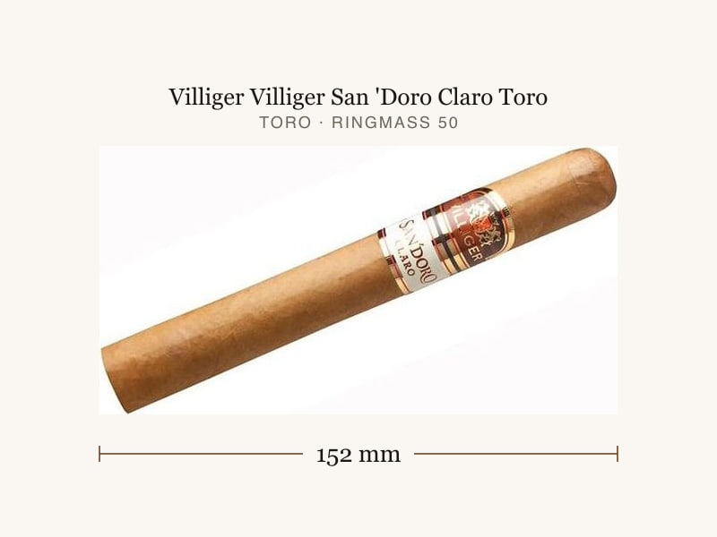 Villiger Villiger San 'Doro Claro Toro, Maßangaben: Länge 152 mm, Ringmaß 50