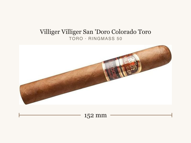 Villiger Villiger San 'Doro Colorado Toro, Maßangaben: Länge 152 mm, Ringmaß 50
