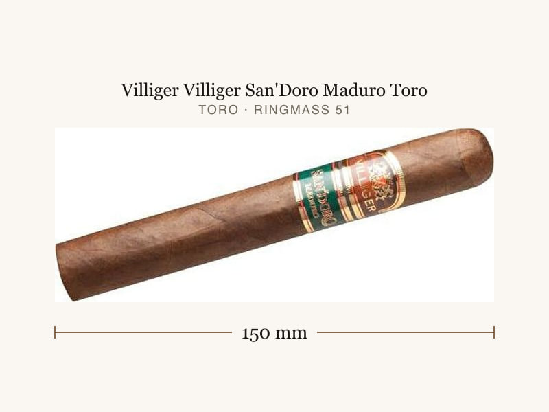 Villiger Villiger San'Doro Maduro Toro, Maßangaben: Länge 150 mm, Ringmaß 51