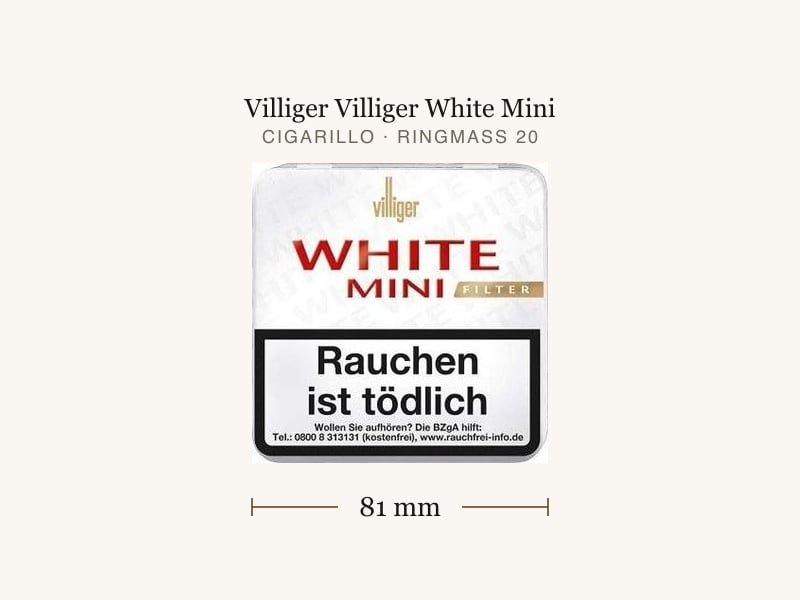 Villiger Villiger White Mini, Maßangaben: Länge 81 mm, Ringmaß 20