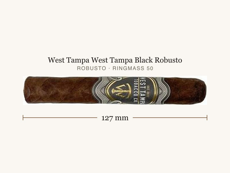 West Tampa West Tampa Black Robusto, Maßangaben: Länge 127 mm, Ringmaß 50