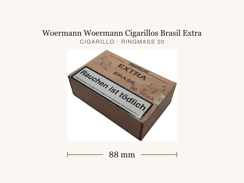 Woermann Woermann Cigarillos Brasil Extra, Maßangaben: Länge 88 mm, Ringmaß 20