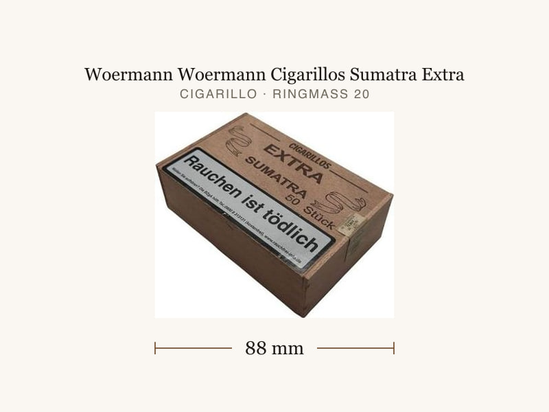 Woermann Woermann Cigarillos Sumatra Extra, Maßangaben: Länge 88 mm, Ringmaß 20