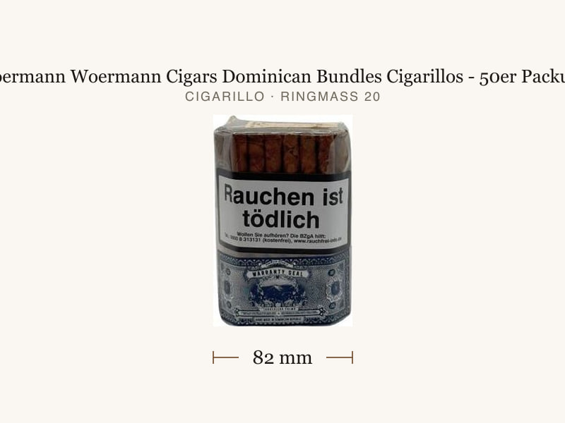 Woermann Woermann Cigars Dominican Bundles Cigarillos - 50er Packung, Maßangaben: Länge 82 mm, Ringmaß 20