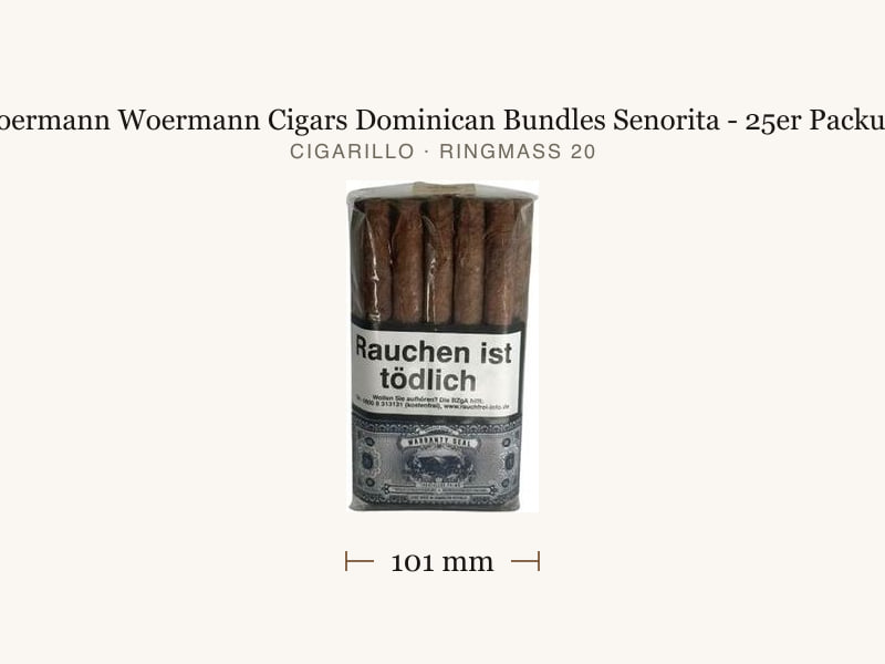 Woermann Woermann Cigars Dominican Bundles Senorita - 25er Packung, Maßangaben: Länge 101 mm, Ringmaß 20