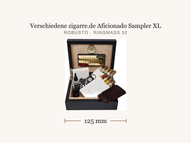 Verschiedene zigarreshop.de Aficionado Sampler XL, Maßangaben: Länge 125 mm, Ringmaß 52