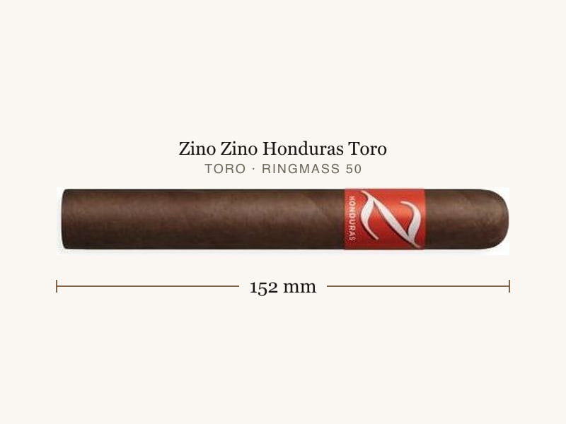Zino Zino Honduras Toro, Maßangaben: Länge 152 mm, Ringmaß 50