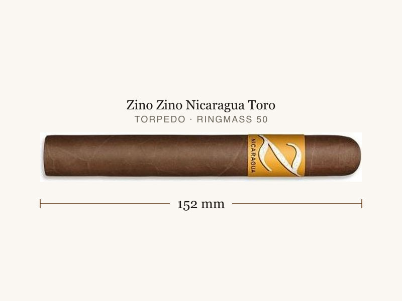 Zino Zino Nicaragua Toro, Maßangaben: Länge 152 mm, Ringmaß 50